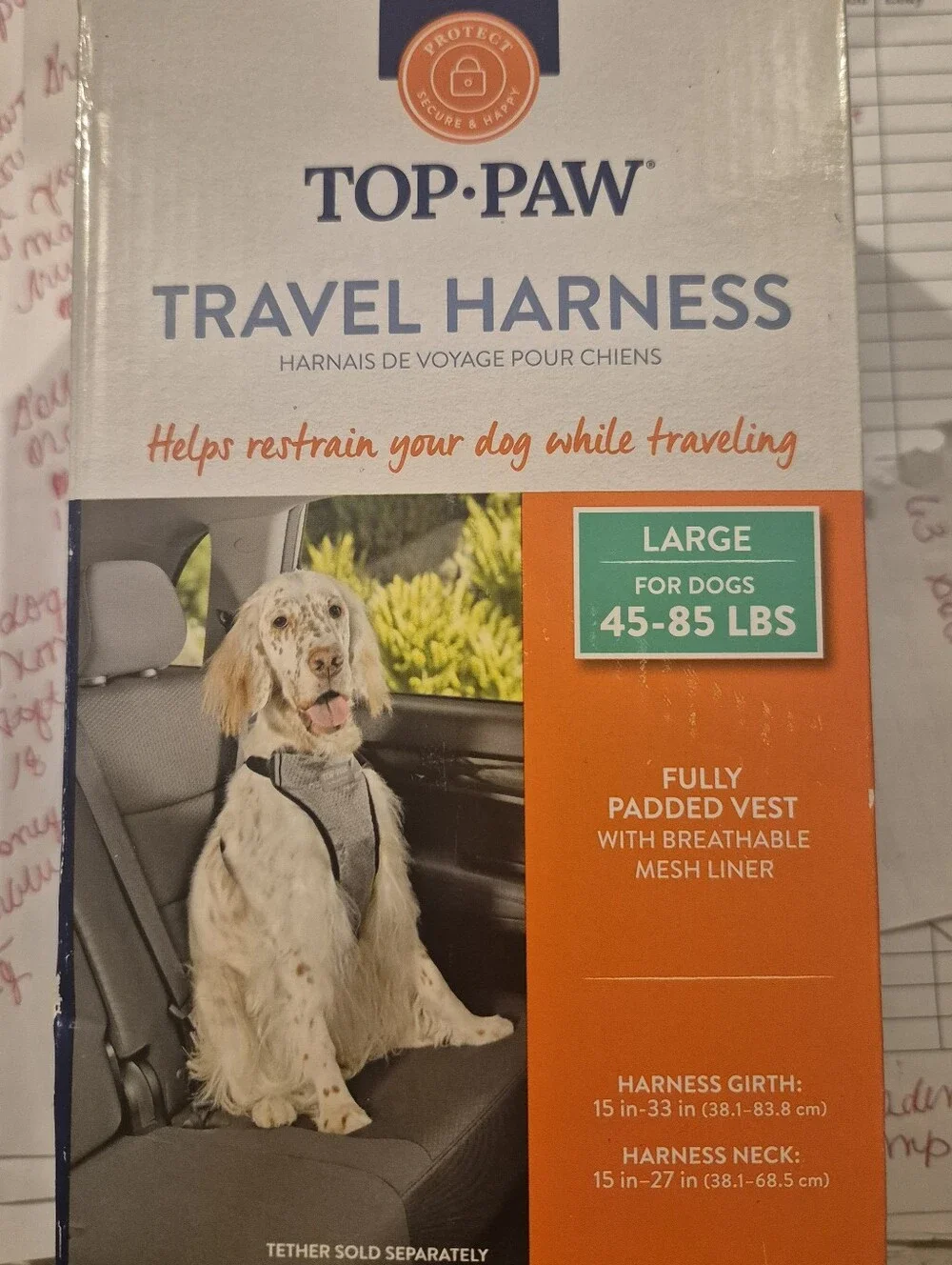 Top Paw Gray Travel Dog Harness Padded Vest